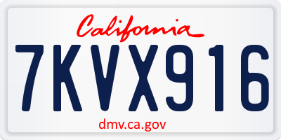 CA license plate 7KVX916