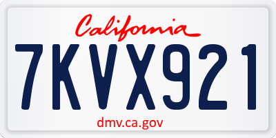 CA license plate 7KVX921