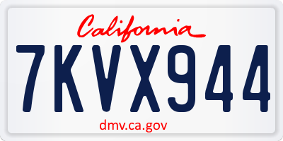 CA license plate 7KVX944