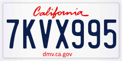 CA license plate 7KVX995