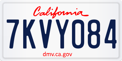 CA license plate 7KVY084