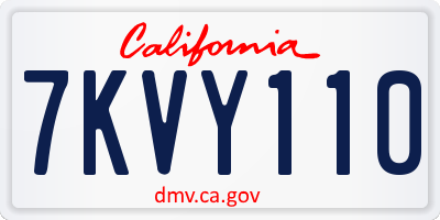 CA license plate 7KVY110