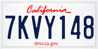 CA license plate 7KVY148