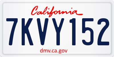 CA license plate 7KVY152
