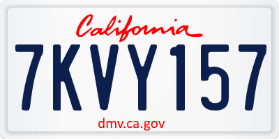 CA license plate 7KVY157