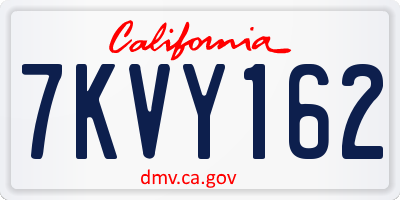 CA license plate 7KVY162
