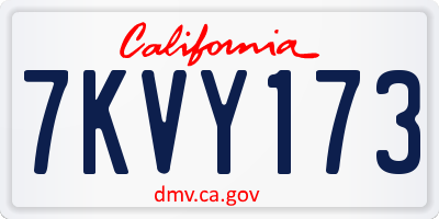 CA license plate 7KVY173