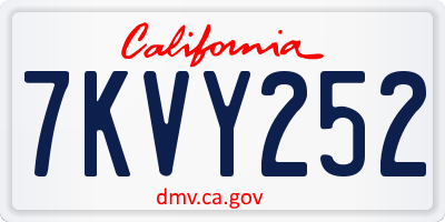 CA license plate 7KVY252