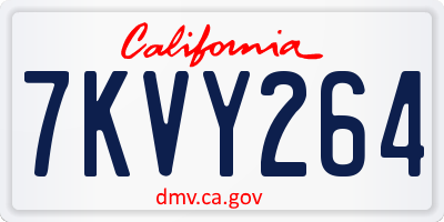 CA license plate 7KVY264