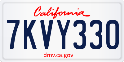 CA license plate 7KVY330