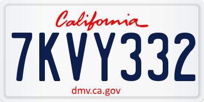 CA license plate 7KVY332