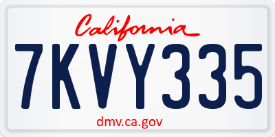 CA license plate 7KVY335