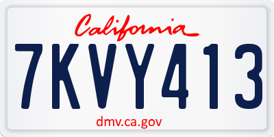 CA license plate 7KVY413