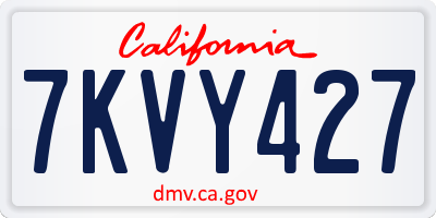 CA license plate 7KVY427