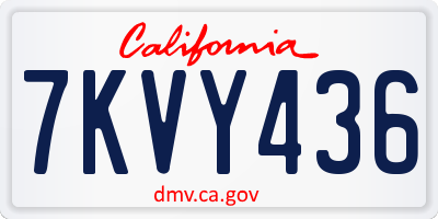 CA license plate 7KVY436