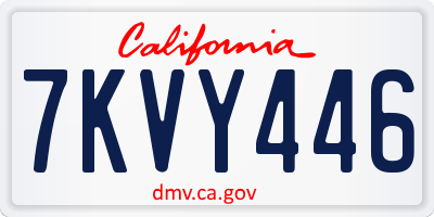 CA license plate 7KVY446