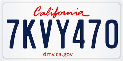 CA license plate 7KVY470