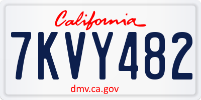 CA license plate 7KVY482