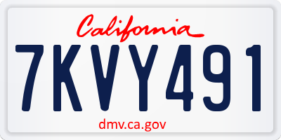 CA license plate 7KVY491