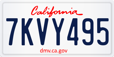 CA license plate 7KVY495