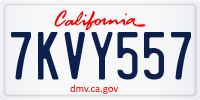 CA license plate 7KVY557
