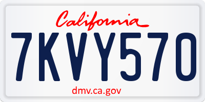 CA license plate 7KVY570