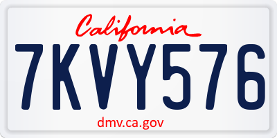 CA license plate 7KVY576