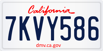 CA license plate 7KVY586