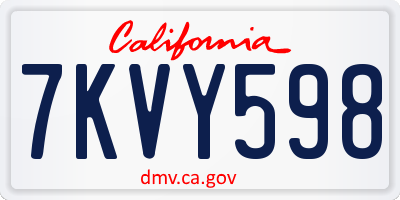 CA license plate 7KVY598