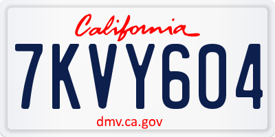 CA license plate 7KVY604