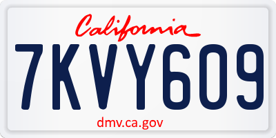 CA license plate 7KVY609