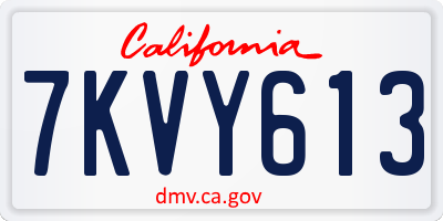 CA license plate 7KVY613