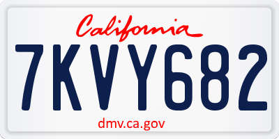 CA license plate 7KVY682