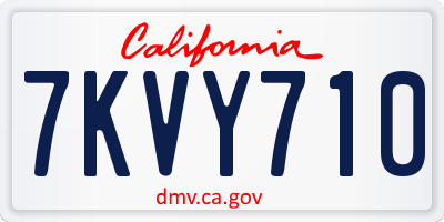 CA license plate 7KVY710