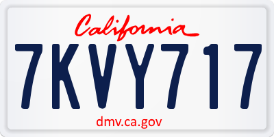 CA license plate 7KVY717
