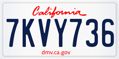 CA license plate 7KVY736
