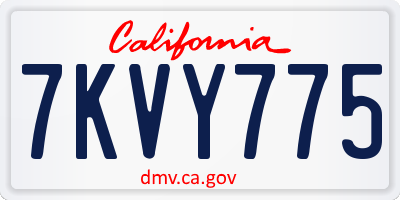 CA license plate 7KVY775
