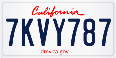 CA license plate 7KVY787