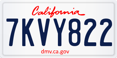 CA license plate 7KVY822
