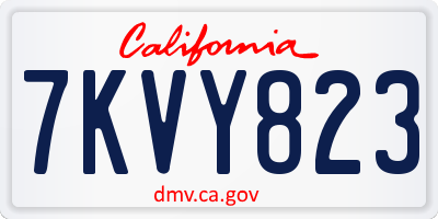 CA license plate 7KVY823