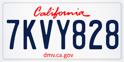CA license plate 7KVY828