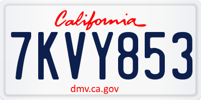 CA license plate 7KVY853