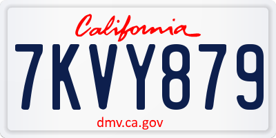 CA license plate 7KVY879