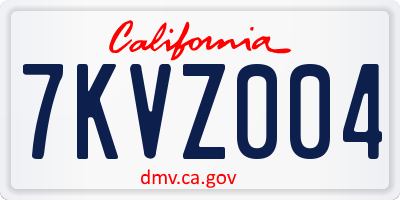 CA license plate 7KVZ004