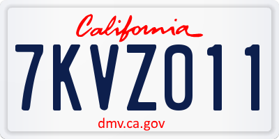 CA license plate 7KVZ011