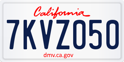 CA license plate 7KVZ050
