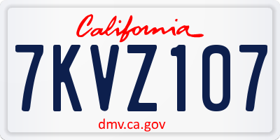 CA license plate 7KVZ107
