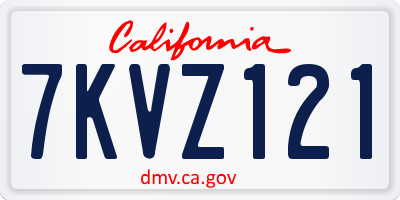 CA license plate 7KVZ121