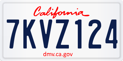 CA license plate 7KVZ124