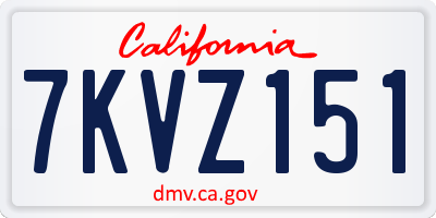 CA license plate 7KVZ151
